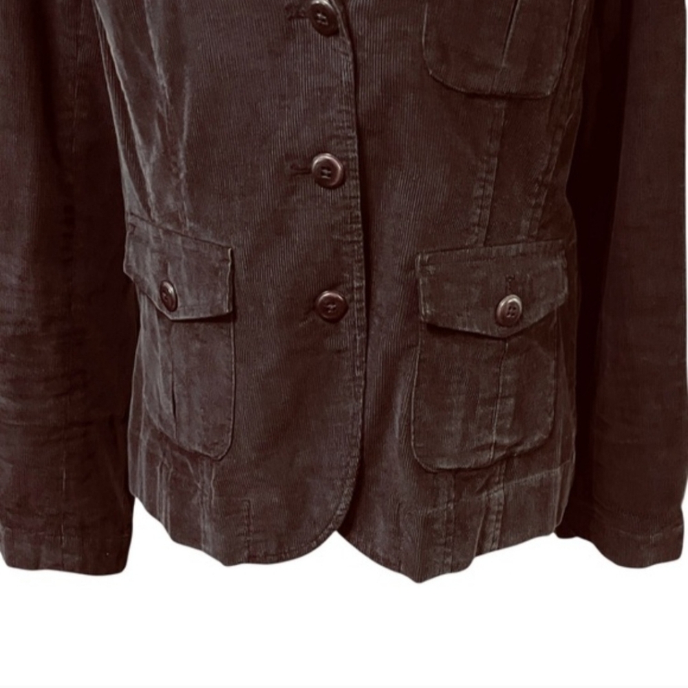 Talbots Chocolate Brown Corduroy Stretch JacketBlazer Sz 14 Excellent Condition - Picture 7 of 11